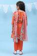 Orange Art Silk Straight Kurta Regular Pants Suit Set image number 4