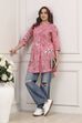 Green Cotton Printed Straight Kurti image number 5
