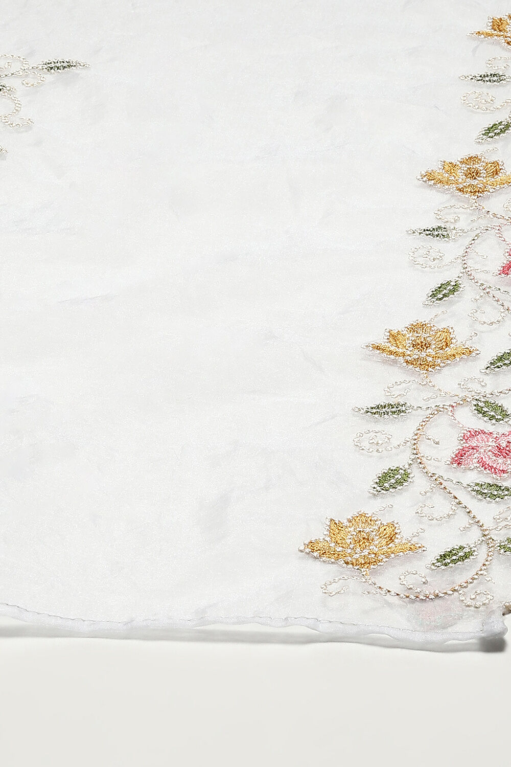 Light Blue Chanderi Blend Printed Unstitched Suit Set image number 4