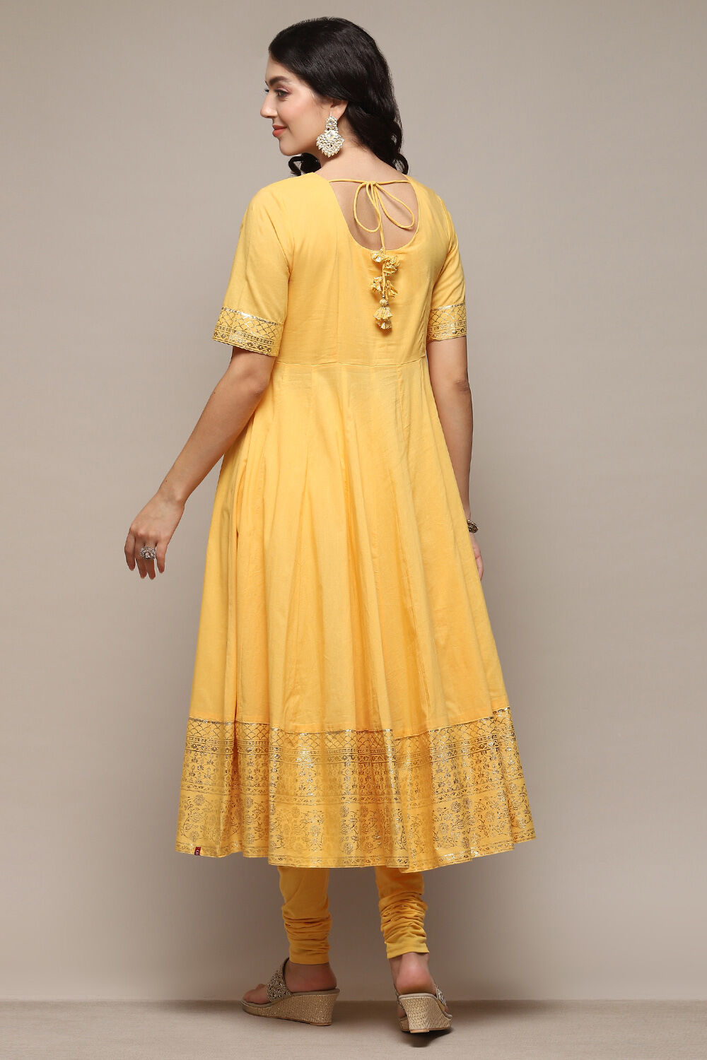 Red Cambric Anarkali Kurta Churidar Suit Set image number 5