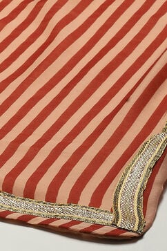 Beige Poly Cotton Layered Kurta Salwar Suit Set image number 4