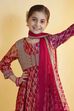 Pink Viscose Rayon Anarkali Suit Set image number 1
