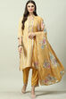 Mustard Viscose Straight Kurta Pants Suit Set image number 0