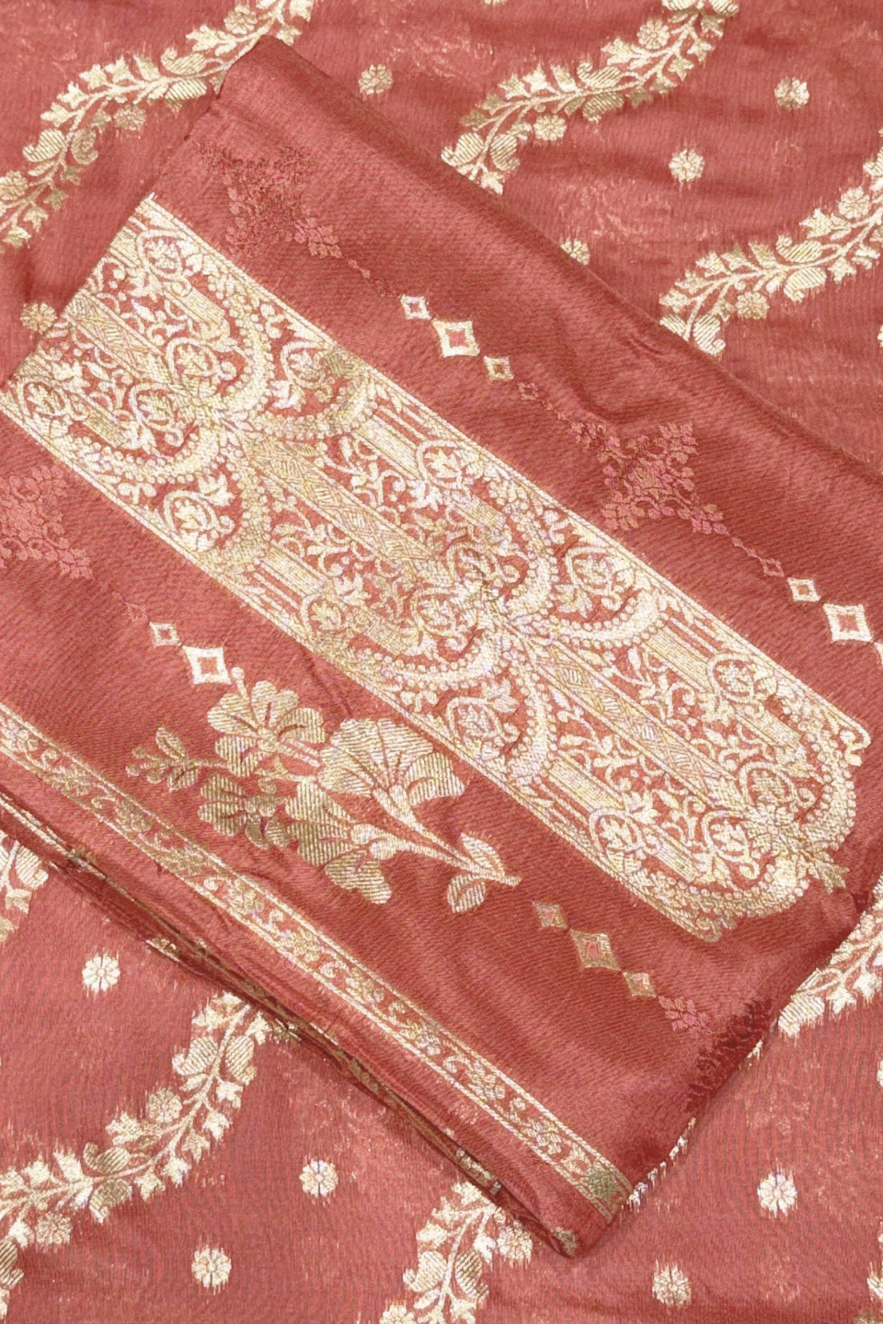 Purple Jacquard Traditional Weaving Unstitched Suit Set image number 1