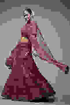 Wine Viscose Lehenga Set image number 0