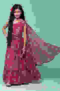 Pink Polyester Short Kurta Printed Suit Set image number 6