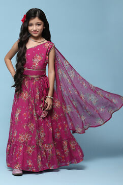 Pink Polyester Short Kurta Printed Suit Set image number 6