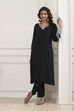 Black Solid Straight Kurta