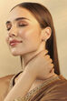 Pearl Brass Gold-Plated Cluster Stud Earrings image number 3