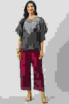 Maroon Rayon Palazzo image number 5