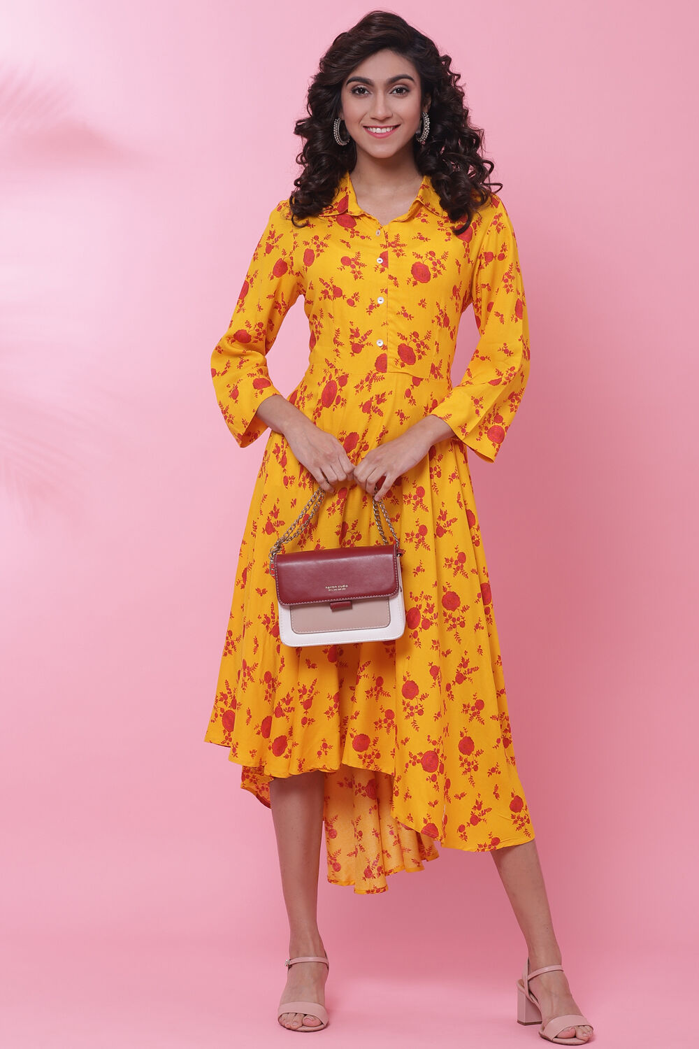 Mango yellow color dress clearance
