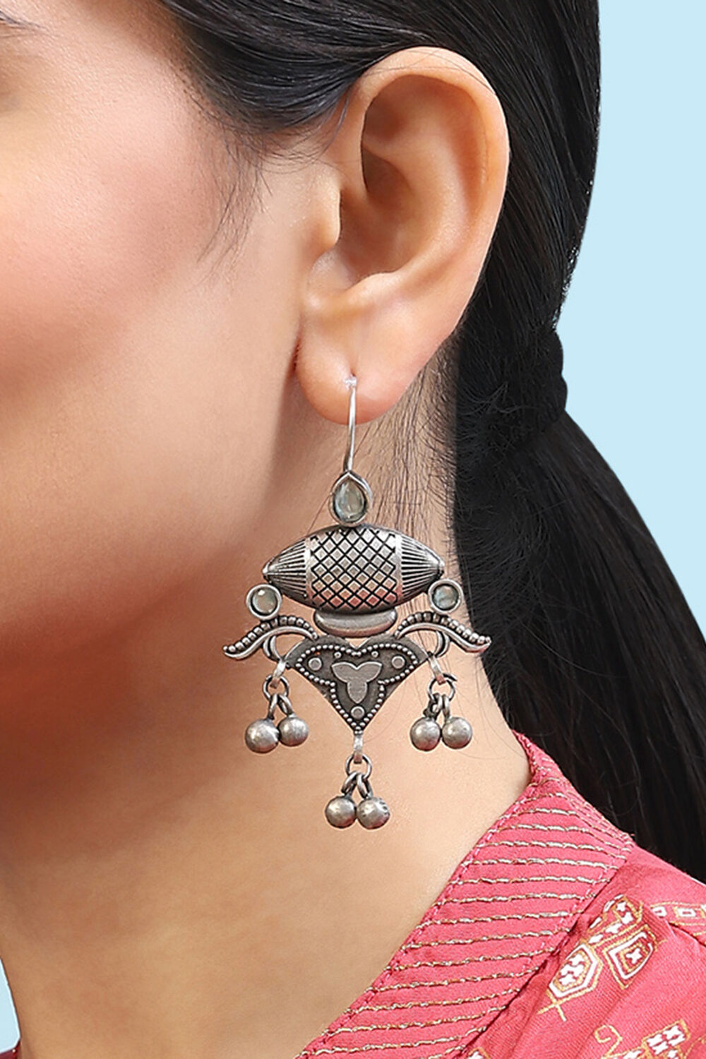 Light Green Brass Earrings image number 1