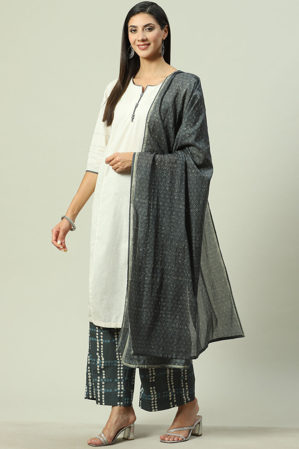 Blush Pink Straight Kurta Palazzo Suit Set image number 0