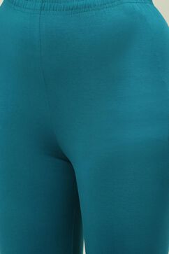 Teal Cotton Lycra Churidar image number 1