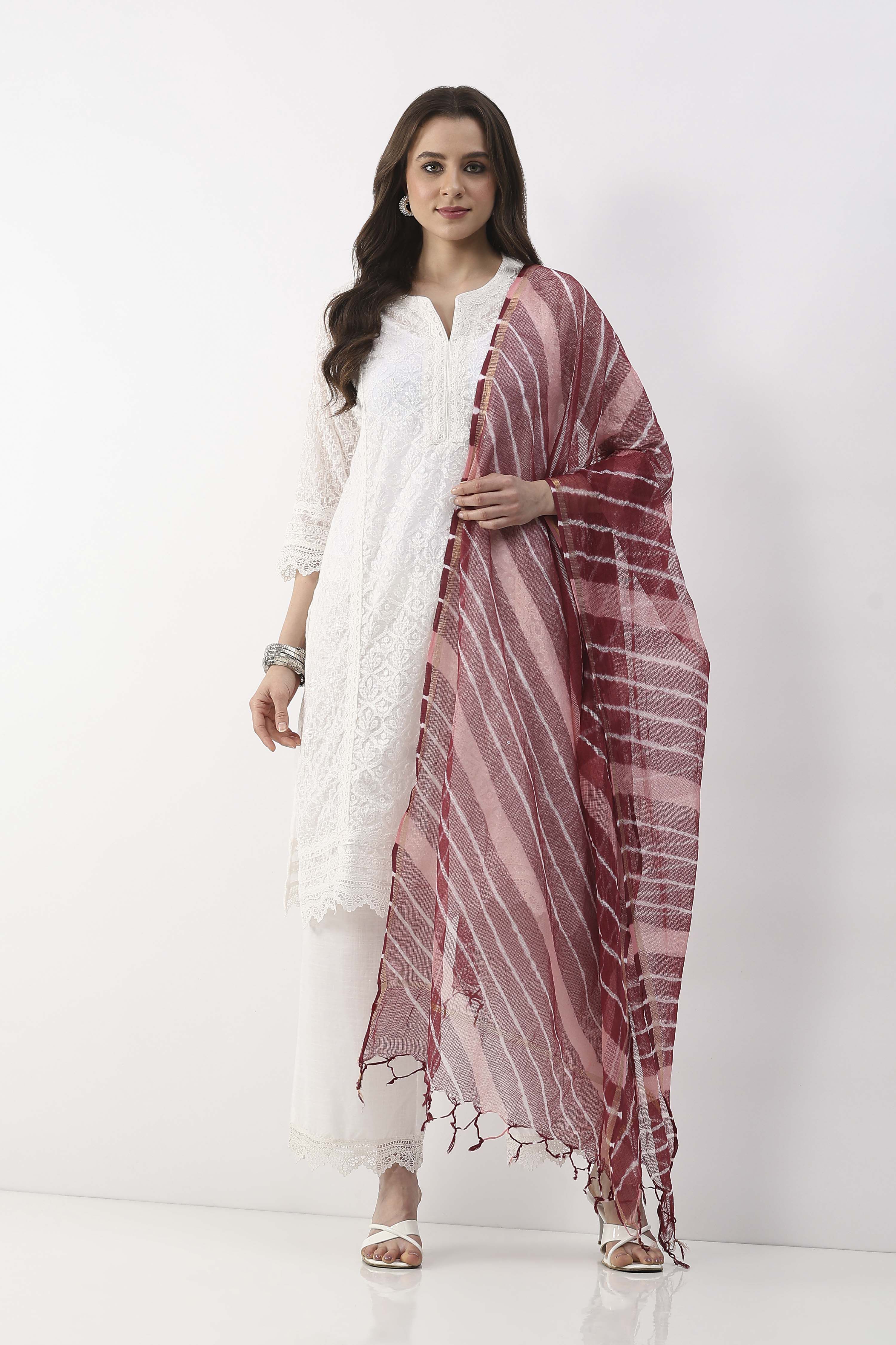 Maroon  Na Dupatta image number 0