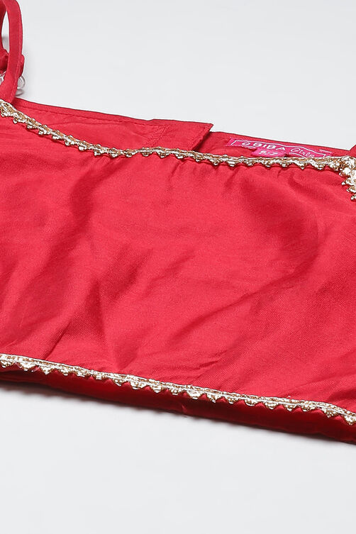 Red Art Silk Lehenga Set image number 1