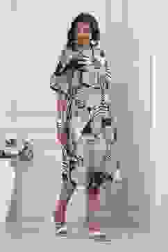 Black Cotton Poplin Flared Dress image number 4