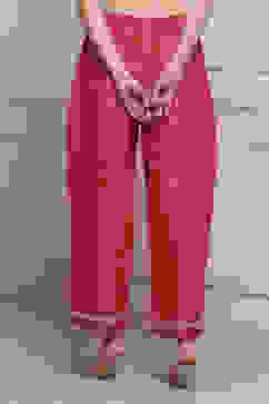 Red LIVA Relaxed Palazzo image number 5