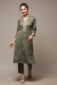 Green Straight 2 Piece Set image number 1