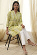 Lime Green Printed Straight Short Kurta image number 0