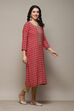 Pink Rayon Straight Printed Kurta image number 4