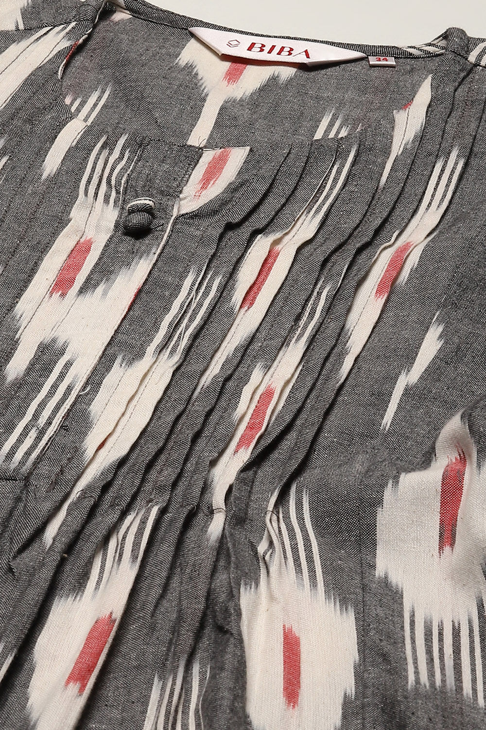 Grey Cotton Blend Straight Yarndyed Suit Set image number 1