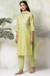 Peach Art Silk A-Line Kurta Regular Pant Suit Set image number 4