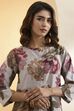 Grey Poly Viscose A Line Kurta image number 1
