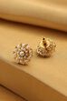 Pearl Brass Gold-Plated Cluster Stud Earrings image number 2