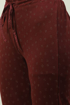 Maroon Acrylic Straight Suit Set image number 6