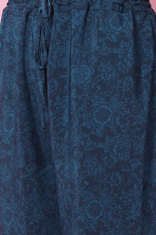 Teal Art Silk Kaftan Set image number 2