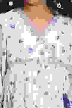 White Cotton Printed Anarkali Suit Set image number 1