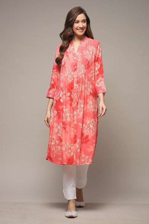 Coral LIVA Straight Printed Kurta image number 1