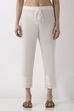 Off White Cotton Regular Pants image number 4