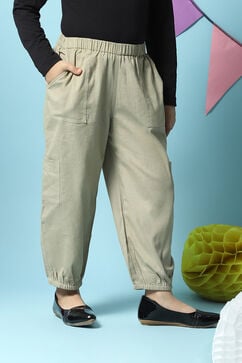 Sap Green Cotton Blend Trousers image number 3