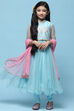 Sky Blue Nylon Anarkali Set image number 7