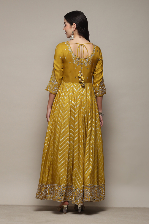 Powder Blue Jersey Anarkali Kurta Churidar Suit Set image number 5