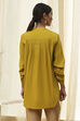 Honey Mustard Cotton Solid High-Low Shirt image number 3