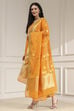 Orange Solid Straight Suit Set image number 3