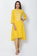 Yellow Cotton And Viscose A-Line Solid Kurta image number 0