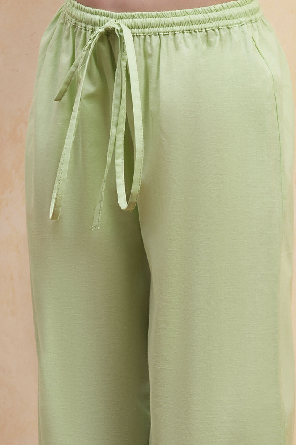Green Cotton Gathered Suit Set image number 2