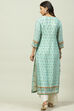 Sky Blue Art Silk Straight Kurta image number 4