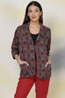 Blue Straight Art Silk Printed Jacket image number 3