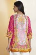 Sage Green Cotton Floral Printed Straight Kurti image number 5