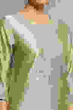 Light Green Art Silk Embroidered Straight Suit Set image number 1