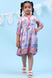 Lavender Rayon Flared Printed Dress image number 0