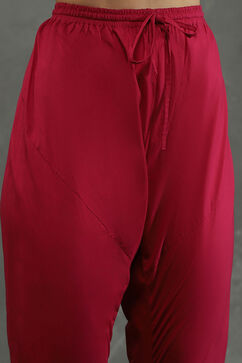 Rohit Bal Pink Silk Chanderi Floral Anarkali Suit Set image number 2