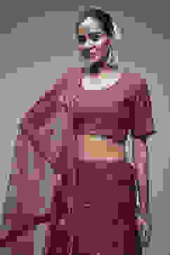 Wine Viscose Lehenga Set image number 6