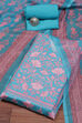 Indigo Chanderi Silk Unstitched Suit Set image number 0