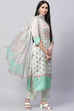 Pastel Green Cotton Blend Digital Print Unstitched Suit Set image number 6